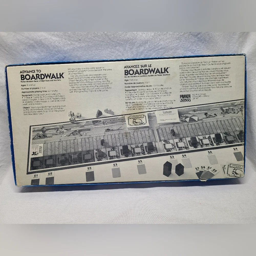 Vintage 1985 Advance To Boardwalk Board Game Parker Brothers Not Complete - Picture 6 of 6